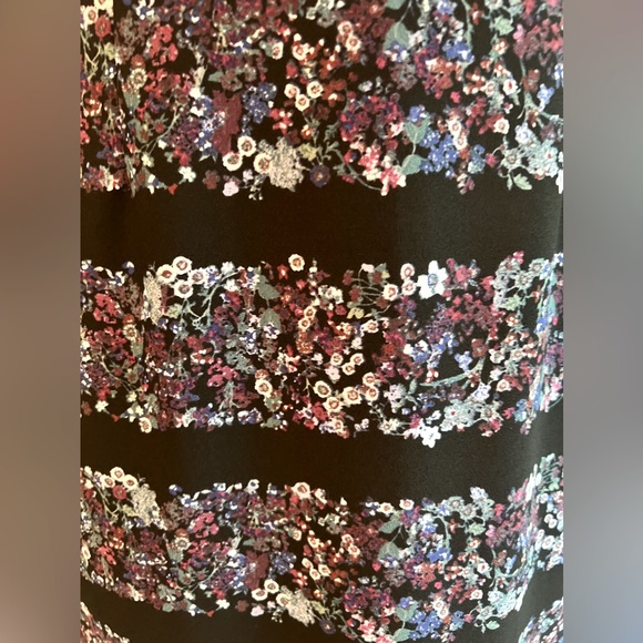 Adrianna Pappell Elbow Sleeves Floral Black Dress Size 8 - Picture 3 of 10